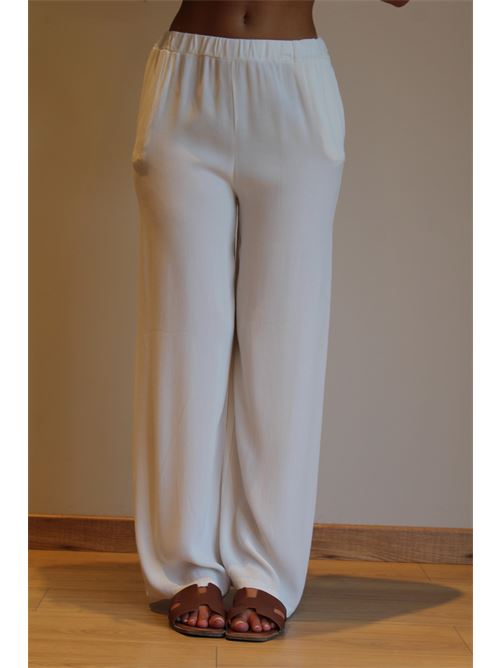 Pantalone a palazzo in viscosa DIECI MINUTI | 553863